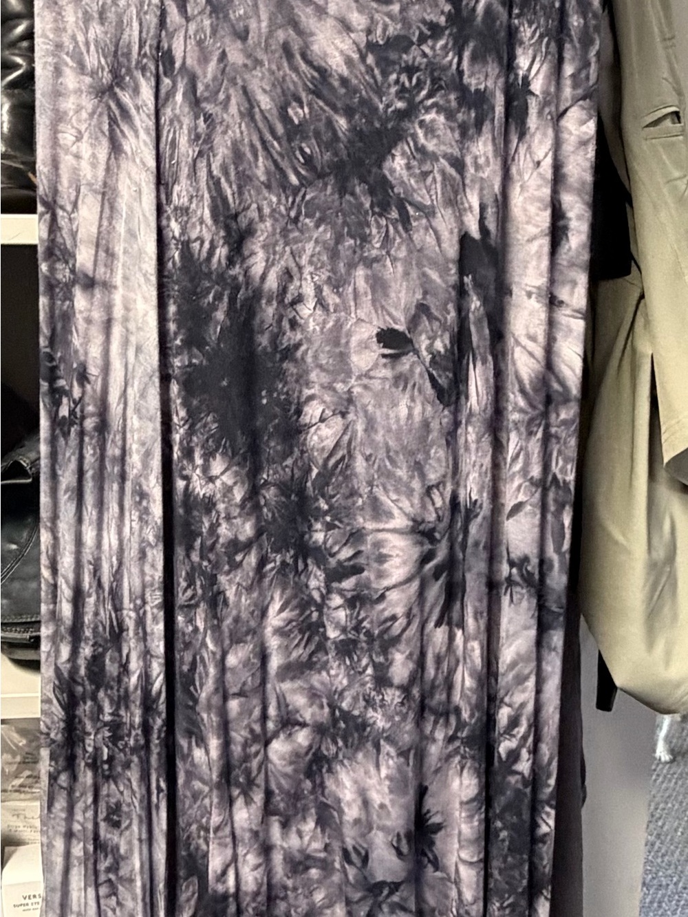 Tie-Dye Black and Gray Maxi Skirt